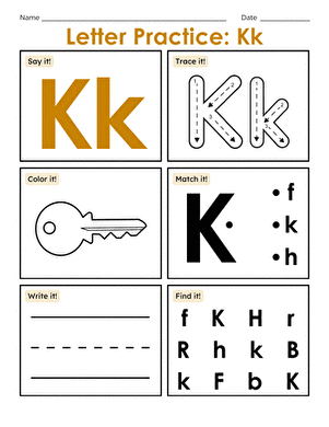 Letter Practice: Kk