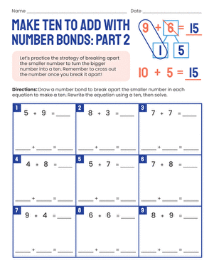 Make Ten to Add With Number Bonds: Part 2