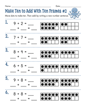 Make Ten to Add With Ten Frames #2