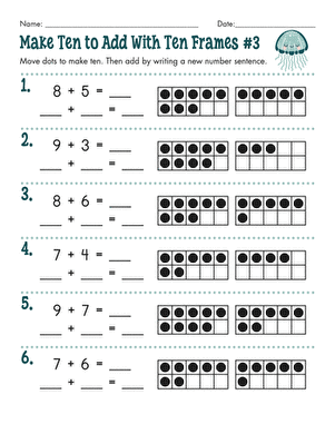 Make Ten to Add With Ten Frames #3