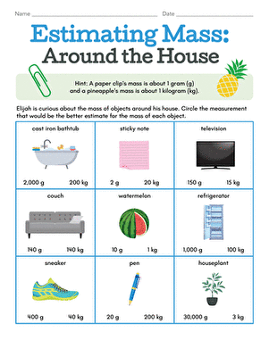 Estimating Mass: Around the House
