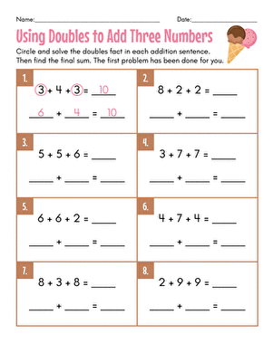 Using Doubles to Add Three Numbers