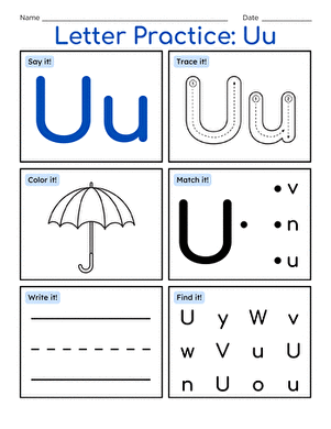 Letter Practice: Uu