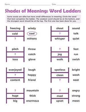 Shades of Meaning: Word Ladders