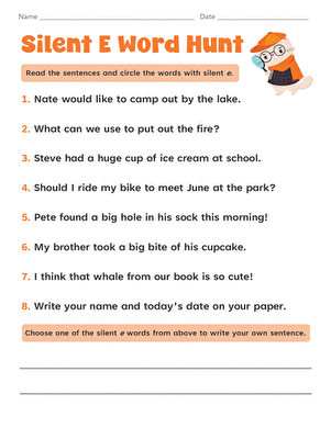 Silent E Word Hunt