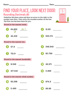 Find Your Place, Look Next Door: Rounding Decimals #3