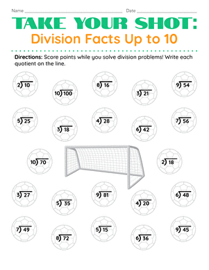 Take Your Shot: Division Facts Up to 10