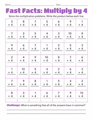 Fast Facts: Multiply by 4