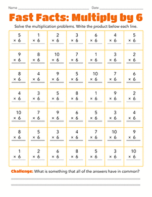 Fast Facts: Multiply by 6