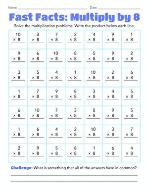 Fast Facts: Multiply by 8
