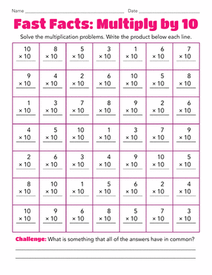 Fast Facts: Multiply by 10