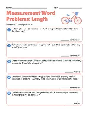 Measurement Word Problems: Length