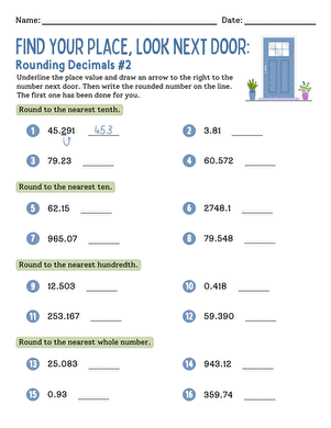 Find Your Place, Look Next Door: Rounding Decimals #2
