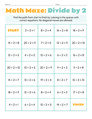 Math Maze: Divide by 2