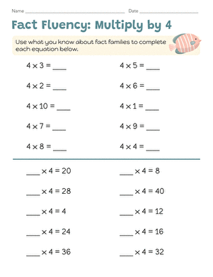 Fact Fluency: Multiply by 4