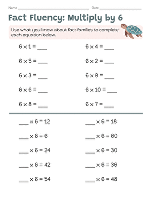 Fact Fluency: Multiply by 6