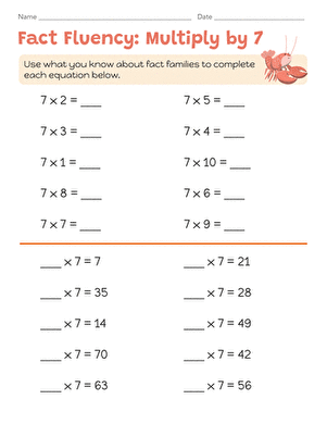 Fact Fluency: Multiply by 7