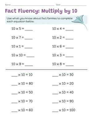 Fact Fluency: Multiply by 10