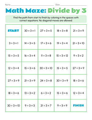 Math Maze: Divide by 3