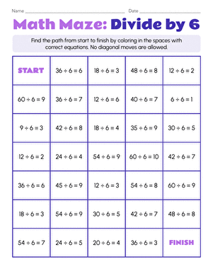 Math Maze: Divide by 6