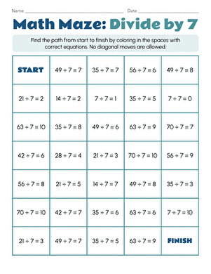 Math Maze: Divide by 7