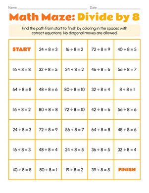 Math Maze: Divide by 8