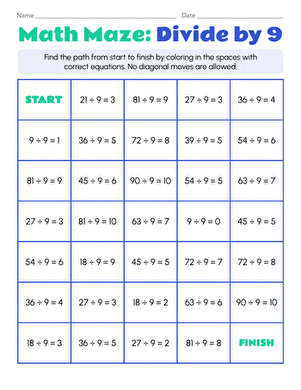 Math Maze: Divide by 9