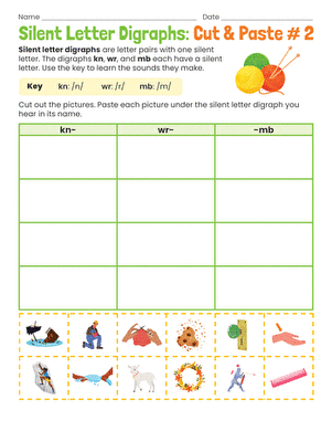 Silent Letter Digraphs: Cut & Paste #2