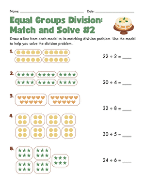 Equal Groups Division: Match and Solve #2