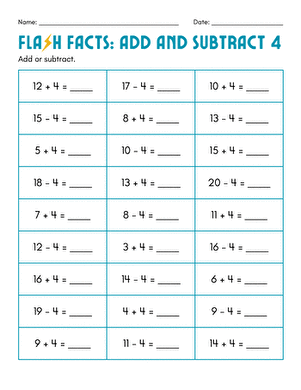 Flash Facts: Add and Subtract 4
