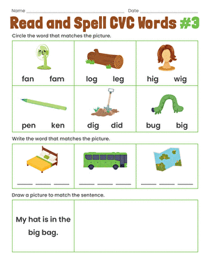 Read and Spell CVC Words #3