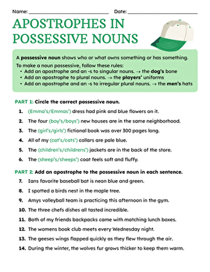 Apostrophes in Possessive Nouns