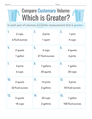 Compare Customary Volumes: Which is Greater?