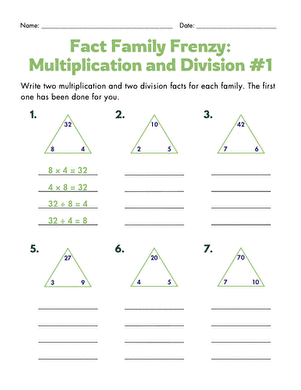 Fact Family Frenzy: Multiplication and Division #1
