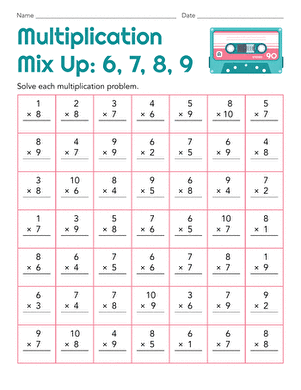 Multiplication Mix Up: 6, 7, 8, 9