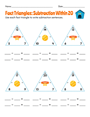 Fact Triangles: Subtraction Within 20
