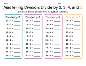 Mastering Division: Divide by 2, 3, 4, and 5