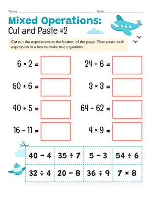 Mixed Operations: Cut and Paste #2