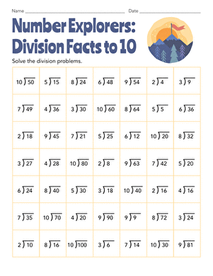 Number Explorers: Division Facts to 10