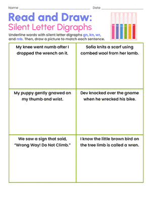 Read and Draw: Silent Letter Digraphs