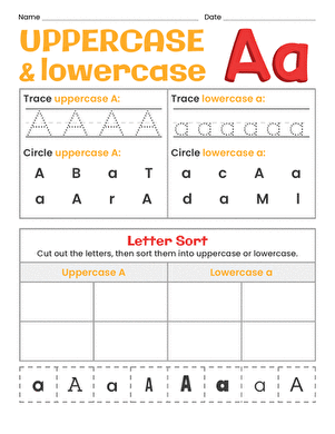 Uppercase and Lowercase Letters: Aa