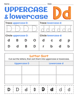 Uppercase and Lowercase Letters: Dd