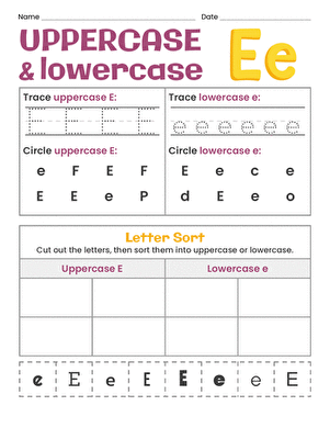 Uppercase and Lowercase Letters: Ee