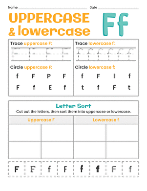 Uppercase and Lowercase Letters: Ff