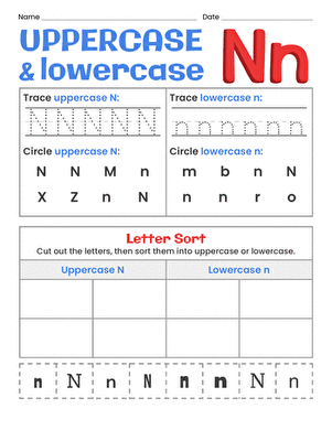 Uppercase and Lowercase Letters: Nn