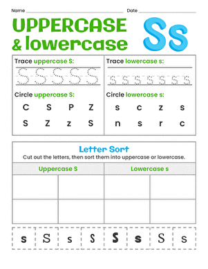 Uppercase and Lowercase Letters: Ss