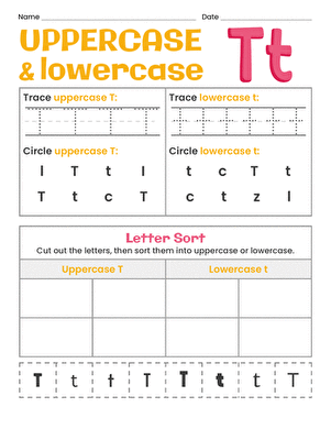 Uppercase and Lowercase Letters: Tt