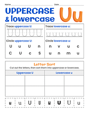 Uppercase and Lowercase Letters: Uu