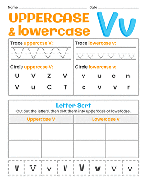 Uppercase and Lowercase Letters: Vv