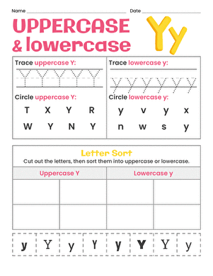 Uppercase and Lowercase Letters: Yy